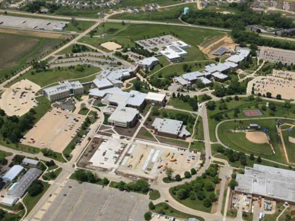 aerial photo of main campus