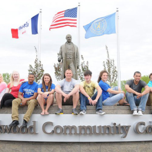 students sitting on the roundabout