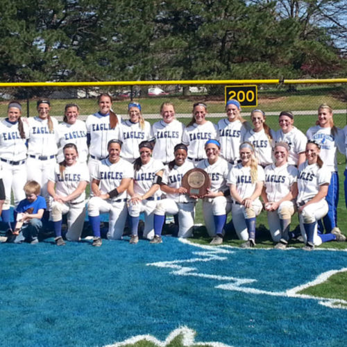 The Kirkwood Eagles softball team after winning the Region XI championship