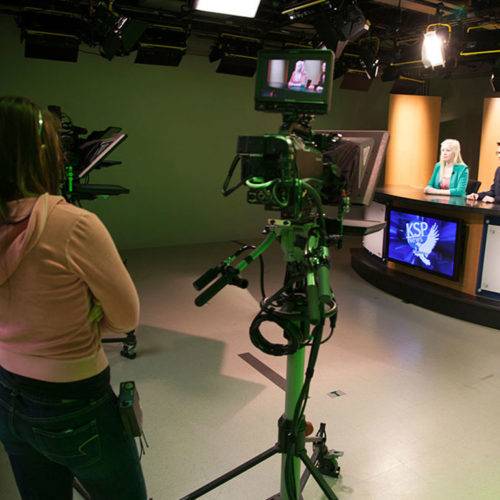 Kirkwood Student Productions films in the Linn Hall studio