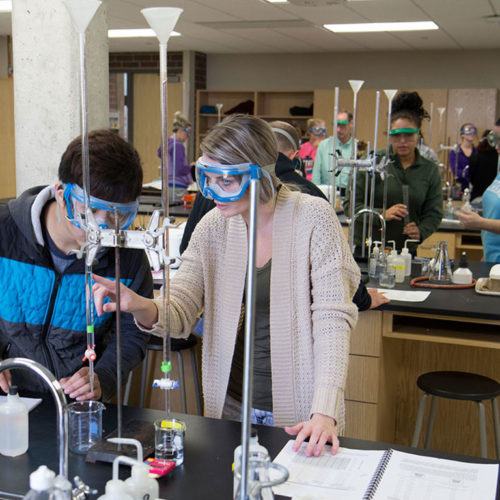 students work in a STEM lab