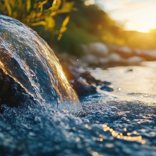 Water Flowing out of a Pipe into a River Featured