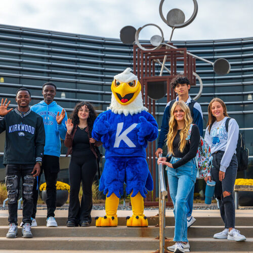 Kirkwood-Students-with-Sammy-Outside-Cedar-Hall-Featured